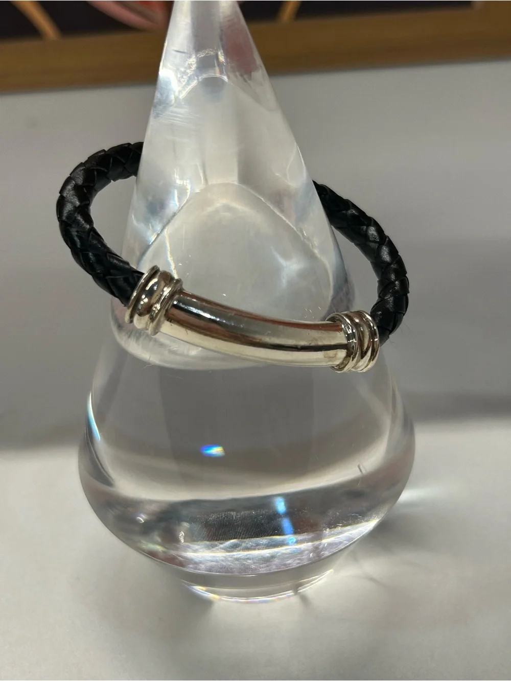 Vintage 90’s ESPO Esposito Sterling and leather bracelet